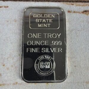 Golden State Mint 1 oz .999 Fine Silver Bar – Used